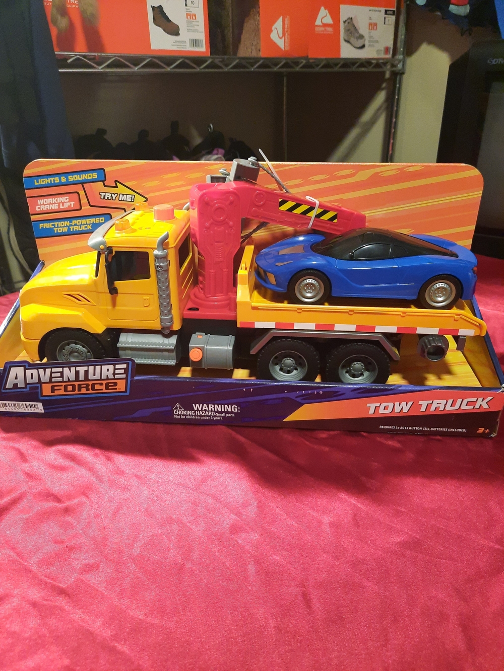 Adventure Force Yellow Tow Truck Playset with Car Accessory